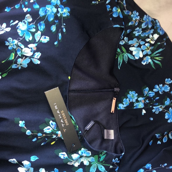 T Tahari Floral-Print Draped Dress - Picture 4 of 5